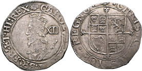 BRITISH, Stuart. Charles I, 1625-1649. Shilling (Silver, 28 mm, 5.81 g, 3 h), Tower (London) mint, no date (1628-1629). CAROLVS•[D•G•MA•]BR'•FR'•ET•HI...