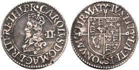 BRITISH, Stuart. Charles I, 1625-1649. Half Groat (Silver, 16 mm, 0.89 g, 6 h), milled issue by Nicolas Briot, no date (1632). CAROLVS D G MAG BRIT FR...