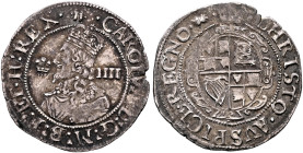 BRITISH, Stuart. Charles I, 1625-1649. Groat (Silver, 22 mm, 2.16 g, 8 h), Aberystwyth, no date (1638-1642). CAROLVS:D:G:M:B:F:ET:H:REX• // IIII Crown...