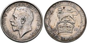 BRITISH, Windsor. George V, 1910-1936. Shilling 1911 (Silver, 23 mm, 5.64 g, 12 h), matte proof, London. GEORGIVS V DEI GRA:BRITT:OMN:REX Head of Geor...