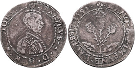 BRITISH, Scotland. James VI, 1567-1625. 10 Shillings 1594 (Silver, 30 mm, 5.63 g, 12 h), Edinburgh. •IACOBVS•6•D•G•R•SCOTORVM Cuirassed bust of James ...