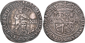 BRITISH, Scotland. Charles I, 1625-1649. 12 Shillings (Silver, 32 mm, 5.99 g, 6 h), Edinburgh, no date (1637-1641). CAROLVS:D:G:MAGN:BRITAN:FRAN:ET:HI...