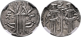 BULGARIA. Second Empire. Ivan Aleksandar, 1331–1371. Gros (Silver, 20 mm, 1.1 g, 6 h), with Michael Asen IV, Vidin, no date (1331-1355). Christ standi...