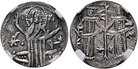 BULGARIA. Second Empire. Ivan Aleksandar, 1331–1371. Gros (Silver, 20 mm, 2.00 g, 6 h), with Michael Asen IV, Vidin, no date (1331-1355). Christ stand...