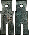 CHINA. Xīn dynasty. Wáng Măng, 7-23. Huo Bu (Money Spade). 25 Cash (Bronze, 59 mm, 18.05 g), no date (14). 貨布 ('Money Spade' in Chinese) below hole. R...