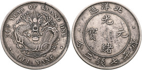 CHINA, Qīng dynasty. Dézōng (Guāngxù), 1875-1908. Yuán – Dollar 34 = 1908 (Silver, 39 mm, 26.78 g, 12 h), Zhílì (Chihli) province. 34th YEAR OF KUANG ...