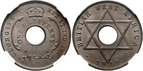 COLONIAL AFRICA, British. British West Africa. George V, 1910-1936. 1/2 Penny 1919 H (Copper-Nickel, 25 mm, 5.67 g, 12 h), Heaton (Birmingham) mint. G...