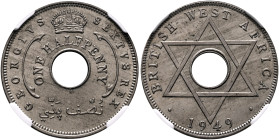 COLONIAL AFRICA, British. British West Africa. George VI, 1936-1951. 1/2 Penny 1949 H (Copper-Nickel, 25 mm, 5.67 g, 12 h), Heaton (Birmingham) mint. ...