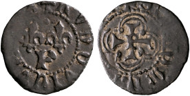 FRANCE, Royal. Louis XI le Prudent (the Prudent), 1461-1483. Patac (Billon, 15 mm, 0.67 g, 12 h), Perpignan, no date (1463-1483). ✠LVDOVICV[S REX] Two...