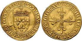 FRANCE, Royal. Louis XII le Père du Peuple (the Father of His People), 1498-1515. Écu d'or au soleil (Gold, 28 mm, 3.44 g, 8 h), Paris, 25 April 1498....