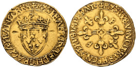 FRANCE, Royal. François I le Père et Restaurateur des Lettres (the Father and Restorer of Letters), 1515-1547. Écu d'or au soleil (Gold, 27 mm, 3.33 g...