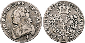 FRANCE, Royal. Louis XVI, 1774–1793. 1/20 Écu aux rameaux d'olivier 1782 A (Silver, 17 mm, 1.40 g, 6 h), Paris. LUD•XVI•D•G•FR.ET N•REX• Draped bust o...