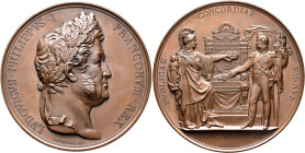 FRANCE, Royal (Restored). Louis Philippe, 1830-1848. Medal 1830 (Copper, 75 mm, 191.80 g, 12 h), on the Accession to the throne on 9 August 1830. By A...