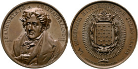 FRANCE, Royal (Restored). Louis Philippe, 1830-1848. Medal 1844 (Copper, 41 mm, 39.80 g, 12 h), tribute to François-René de Chateaubriand (1768-1848)....