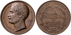 FRANCE, Royal (Restored). Louis Philippe, 1830-1848. Medal 1848 (Copper, 37 mm, 27.11 g, 12 h), Module de 5 Francs, on the Election of President Louis...