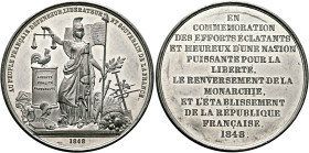 FRANCE, Deuxième République. Louis Napoléon, President, 1848-1852. Medal 1848 (Tin, 45 mm, 30.39 g, 12 h), on the February Revolution and the French p...