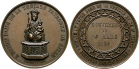 FRANCE, Second Empire. Napoléon III, 1852-1870. Medal 1856 (Copper, 51 mm, 63.45 g, 12 h), on the Architectural Competition for the Church of Notre Da...
