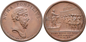 FRANCE, Second Empire. Napoléon III, 1852-1870. Medal (Bronze, 32 mm, 12.80 g, 12 h), on Numa Pompilius (750-672 BC). By J. Dassier, Paris, no date (c...