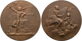 FRANCE, Troisième République. 1875-1940. Medal 1900 (Copper, 50 mm, 62.59 g, 12 h), on the Paris Mint and the World's fair in Paris in 1900. By J. B. ...
