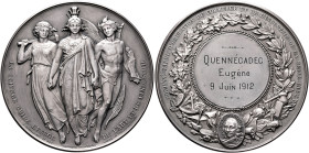FRANCE, Troisième République. 1870-1940. Medal 1912 (Silvered bronze, 67 mm, 150.90 g, 12 h), Société libre d'émulation du commerce et de l'industrie ...