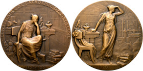 FRANCE, Troisième République. 1870-1940. Medal 1920 (Bronze, 68 mm, 138.44 g, 12 h), on the Centenary of the French Academy of Medicine. By P. Richer....