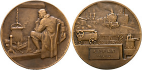 FRANCE, Troisième République. 1870-1940. Medal 1924 (Bronze, 57 mm, 89.11 g, 12 h), on the Inventions of Denis Papin. By R. Lamourdedieu. Denis Papin ...