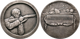 FRANCE, Troisième République. 1870-1940. Medal (Silver, 50 mm, 50.80 g, 12 h), Shooting Medal. By F. Fraisse, no date (circa 1930). Half length bust o...