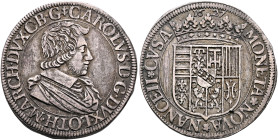 FRANCE, Provincial. Lorraine (duché). Charles IV, 1626-1634. Teston 1627 (Silver, 29 mm, 8.42 g, 6 h), Nancy. ‡CAROLVS•D•G•DVX•LOTH•MARCH•DVX•C•B•G Cu...