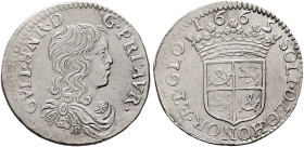 FRANCE, Provincial. Orange. Guillaume-Henri de Nassau, 1650-1702. 1/12 Écu 1665 (Silver, 20 mm, 2.24 g, 6 h). GVIL•HNR•D G•PRI•AVR• Draped bust of Gui...