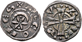 FRANCE, Provincial. Provence (maquisat). Raymond V, 1148-1194. Denier (Billon, 17 mm, 0.80 g, 3 h), Mornas or Pont-de-Sorgue, 1184-1194. ✠R•COMES Cres...