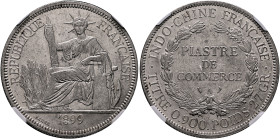 VIETNAM (ANNAM), Colonial. French Indochina, 1887-1954. Piastre 1886 A (Silver, 38 mm, 27.00 g, 6 h), Paris. REPUBLIQUE - FRANÇAISE / 1886 Liberty sea...