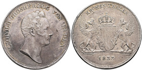 GERMANY. Baden. Karl Leopold Friedrich, 1830-1852. Kronentaler 1833 (Silver, 40 mm, 29.53 g, 12 h). LEOPOLD GROSHERZOG VON BADEN. Bare head of Leopold...