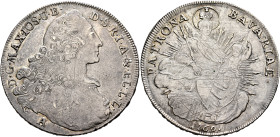 GERMANY. Bayern. Maximilian III Joseph, 1745-1777. Taler 1769 A (Silver, 41 mm, 28.00 g, 12 h), Amberg. D•G•MAX•IOS•U•B• - D•S•R•I•A•& EL•L•L• Cuirass...