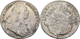 GERMANY. Bayern. Maximilian III Joseph, 1745-1777. Taler 1774 (Silver, 41 mm, 28.00 g, 12 h), München (Munich). D•G•MAX•IOS•U•B• - D•S•R•I•A•& EL•L•L•...