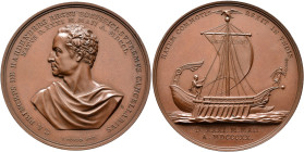 GERMANY. Brandenburg-Preußen. Friedrich Wilhelm III, 1797-1840. Medal 1820 (Bronze, 47 mm, 52.65 g, 12 h), on the 70th Birthday of Fürst von Hardenber...