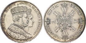 GERMANY. Brandenburg-Preußen. Wilhelm I, 1861-1888. Vereinstaler 1861 A (Silver, 33 mm, 18.52 g, 12 h), so-called 'Krönungstaler'. Berlin. WILHELM KOE...