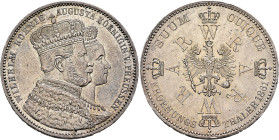 GERMANY. Brandenburg-Preußen. Wilhelm I, 1861-1888. Vereinstaler 1861 A (Silver, 33 mm, 18.52 g, 12 h), so-called 'Krönungstaler'. Berlin. WILHELM KOE...