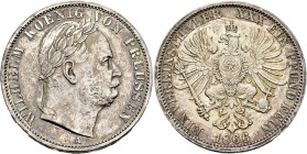 GERMANY. Brandenburg-Preußen. Wilhelm I, 1861-1888. Vereinstaler 1866 A (Silver, 33 mm, 18.54 g, 12 h), so called 'Siegestaler'. Berlin. WILHELM KOENI...