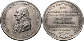 GERMANY. Frankfurt (Stadt). Medal 1809 (Silver, 41 mm, 29.15 g, 12 h), on the 50th Anniversary of Freemason Johann Karl Brönner (1738-1812). By C. C. ...