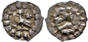 GERMANY. Freiburg (Stadt). Vierzipfliger Pfennig (Silver, 17 mm, 0.32 g), circa 1220-1250. Eagle standing left, six-pointed star above, in pearl ring....