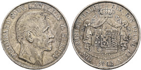 GERMANY. Hessen-Homburg. Ferdinand, 1848-1866. Vereinstaler 1862 (Silver, 33 mm, 18.40 g, 12 h), Darmstadt. FERDINAND SOUV. LANDGRAF Z. HESSEN Bare he...