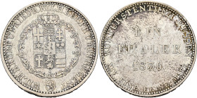 GERMANY. Hessen-Kassel. Wilhelm II and Friedrich Wilhelm, 1831-1847. Taler (Silver, 35 mm, 21.98 g, 12 h), Kassel, 1836. WILH II. KURF. U FRIEDR. WILH...
