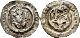 GERMANY. Kempten, Abtei. Unter königlicher Herrschaft. Friedrich II, 1215-1250. Bracteate (Silver, 21 mm, 0.50 g), circa 1210-1218. PRINCEPS-MPIDNH Cr...