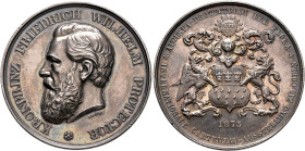 GERMANY. Köln (Stadt). Medal 1875 (Silver, 50 mm, 43.90 g, 12 h), on the International Gardening Exhibition in Cologne 1875. By J. Wiener. KRONPRINZ F...