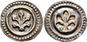 GERMANY. Lindau, Abtei. Bracteate (Silver, 21 mm, 0.43 g), under royal participation, 1290. Linden tree with five leaves. Rev. Incuse of obverse. Cahn...