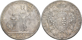 GERMANY. Nürnberg (Stadt). Konventionstaler 1763 (Silver, 41 mm, 28.00 g, 12 h), on the Peace of Hubertusburg between Prussia, Austria and Saxony. BEN...