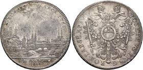GERMANY. Nürnberg (Stadt). Taler 1768 (Silver, 42 mm, 27.91 g, 12 h). X•EINE FEINE MARCK•1768• City view; above, radiant Eye of God; below, NÜRNBERG• ...