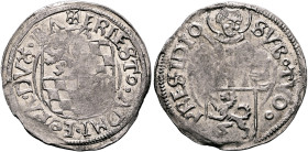 GERMANY. Passau. Ernst von Bayern, 1517-1540. Batzen 1525 (Silver, 27 mm, 3.05 g, 12 h). ✠ ERNEST' •ADMI•EPA•DVX•BA Coat of arms, date I5Z5 above. Rev...