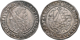 GERMANY. Sachsen, Kurfürstentum. Johann Georg I, 1615-1656. 1/4 Taler 1629 (Silver, 32 mm, 6.91 g, 5 h), Dresden HI (mint master H. Jacob). IOHAN:GEOR...