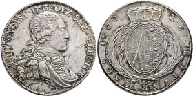 GERMANY. Sachsen, Kurfürstentum. Friedrich August III (I), 1763-1827. Konventionstaler 1800 (Silver, 40 mm, 28.01 g, 12 h), Dresden IEC (mint master J...